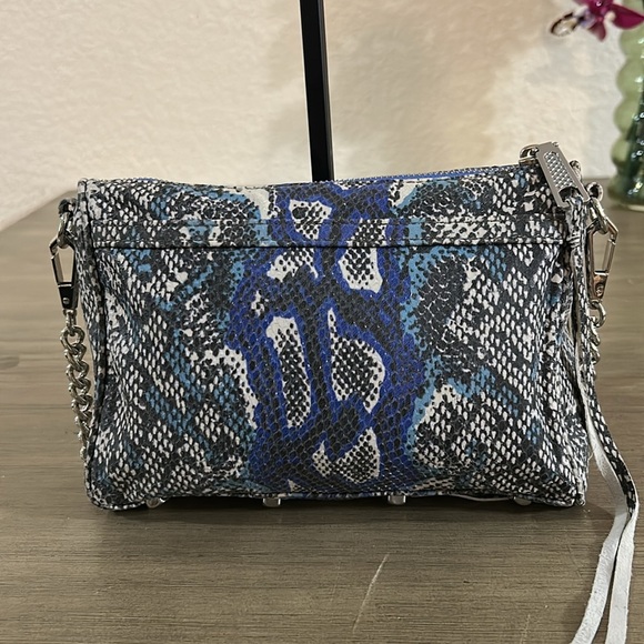 Rebecca Minkoff Blue and Black Crossbody Bag with Snakeskin Print - Picture 2 of 10